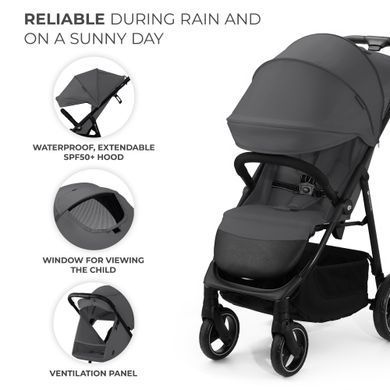 Прогулянкова коляска Kinderkraft Trig 3 Granite Grey (KSTRIG03GRY0000)