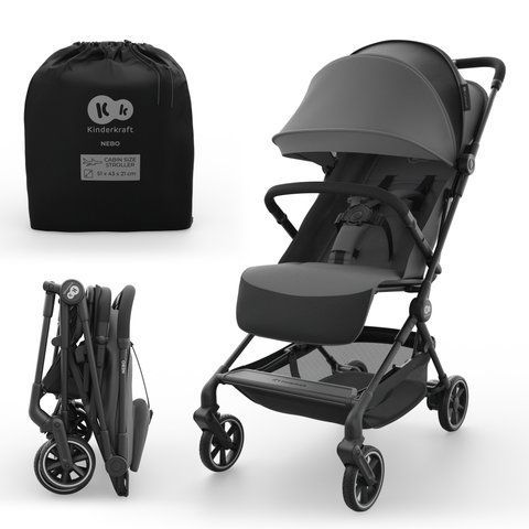 Прогулянкова коляска Kinderkraft Nebo Platinum Grey Beige (KSNEBO00GRY0000)