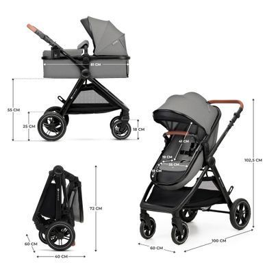 Універсальна коляска 3 в 1 Kinderkraft Esme Pro Gray (KSESME00GRY300N)