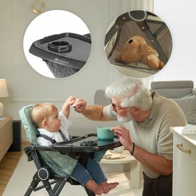 Стільчик для годування Kinderkraft Foldee Spotty Grey (KHFOLD00GRY000N)