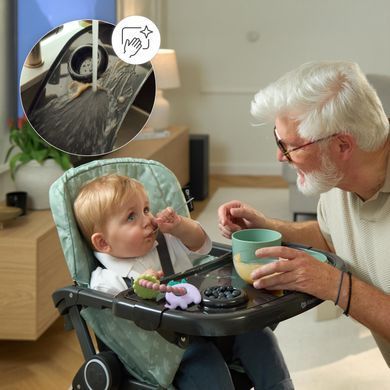 Стільчик для годування Kinderkraft Foldee Spotty Grey (KHFOLD00GRY000N)
