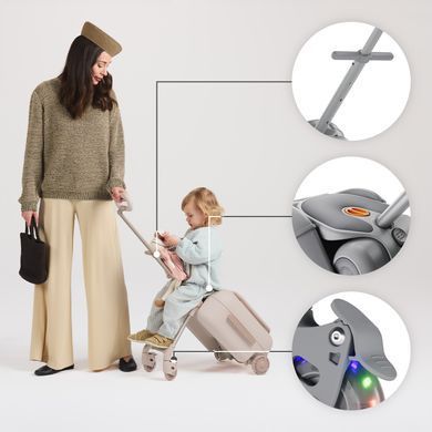 Дитячий чемодан-каталка Kinderkraft Cabby Grey (KACABB00GRY0000)
